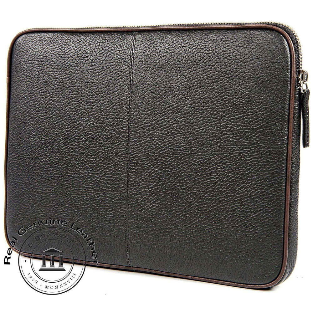 DBramante 1928 Real Premium Leather Black 11" 12" Zip Case Sleeve Laptop Tablet