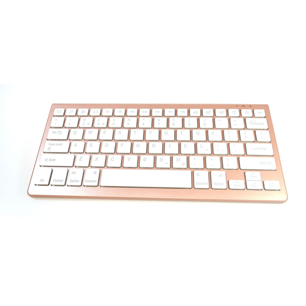 Jelly Comb  Compact Bluetooth Backlit  Rechargeable Keyboard Rose Gold UK Layout