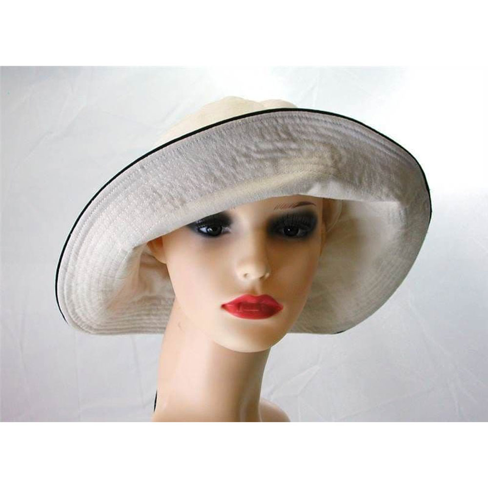 Pia Rossini Puerto Cotton Sun Hat Bow Trim Ladies Classic Summer Stone/Black