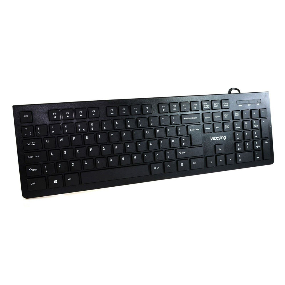 Victsing Keyboard UK Layout Compact Quiet Low Profile Chiclet Keys
