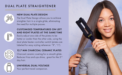 Dual Plate Hair Straightener Styler Waver Digital Hot Tools Pro Signature