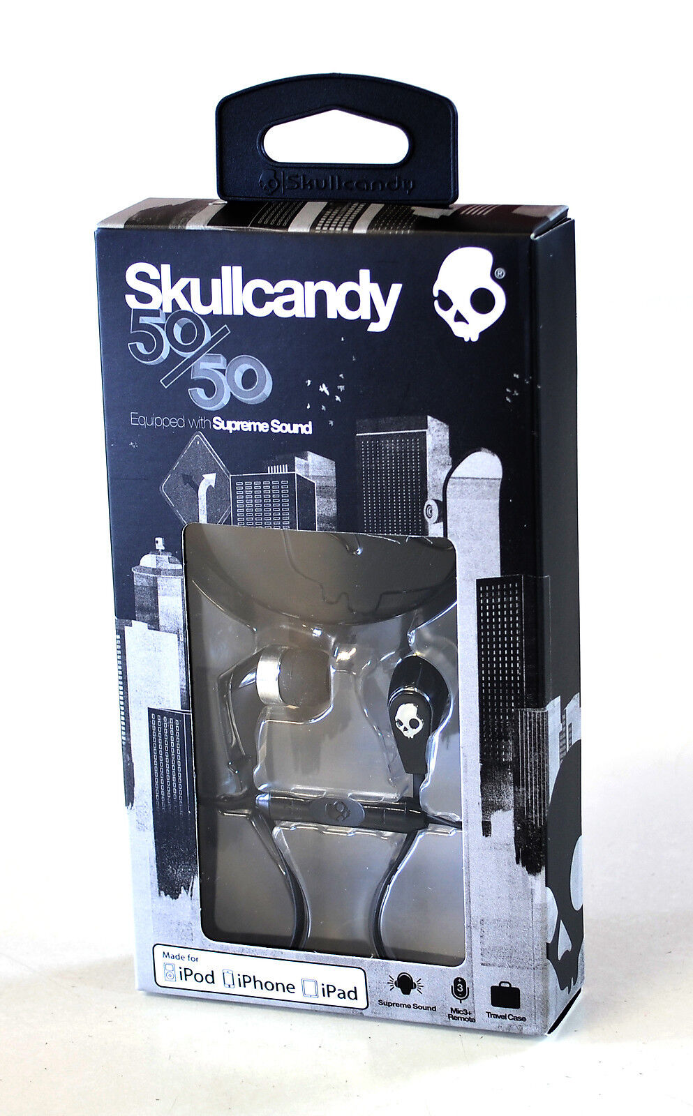 Skullcandy 50/50 Earphones Black/Chrome iPhone iPad Tablet Mic Remote