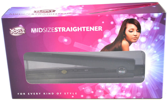 Hair Straighteners Black Mid Size Yogi Original Tourmaline Ceramic