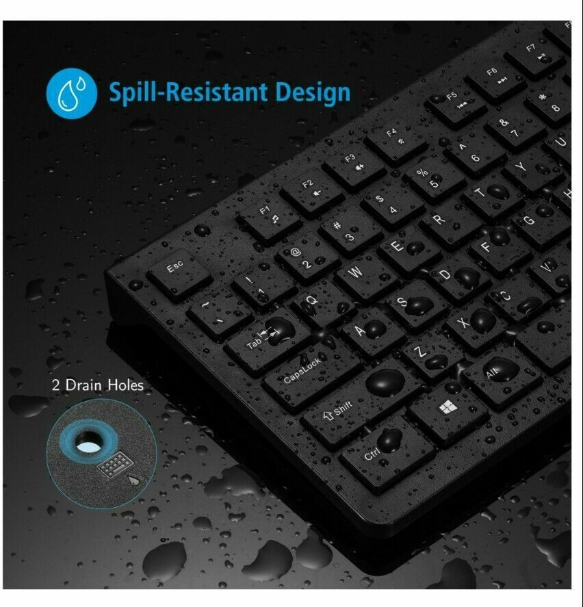 USB Wired Keyboard UK Layout Compact Quiet Low Profile Chiclet Keys Spill Resist