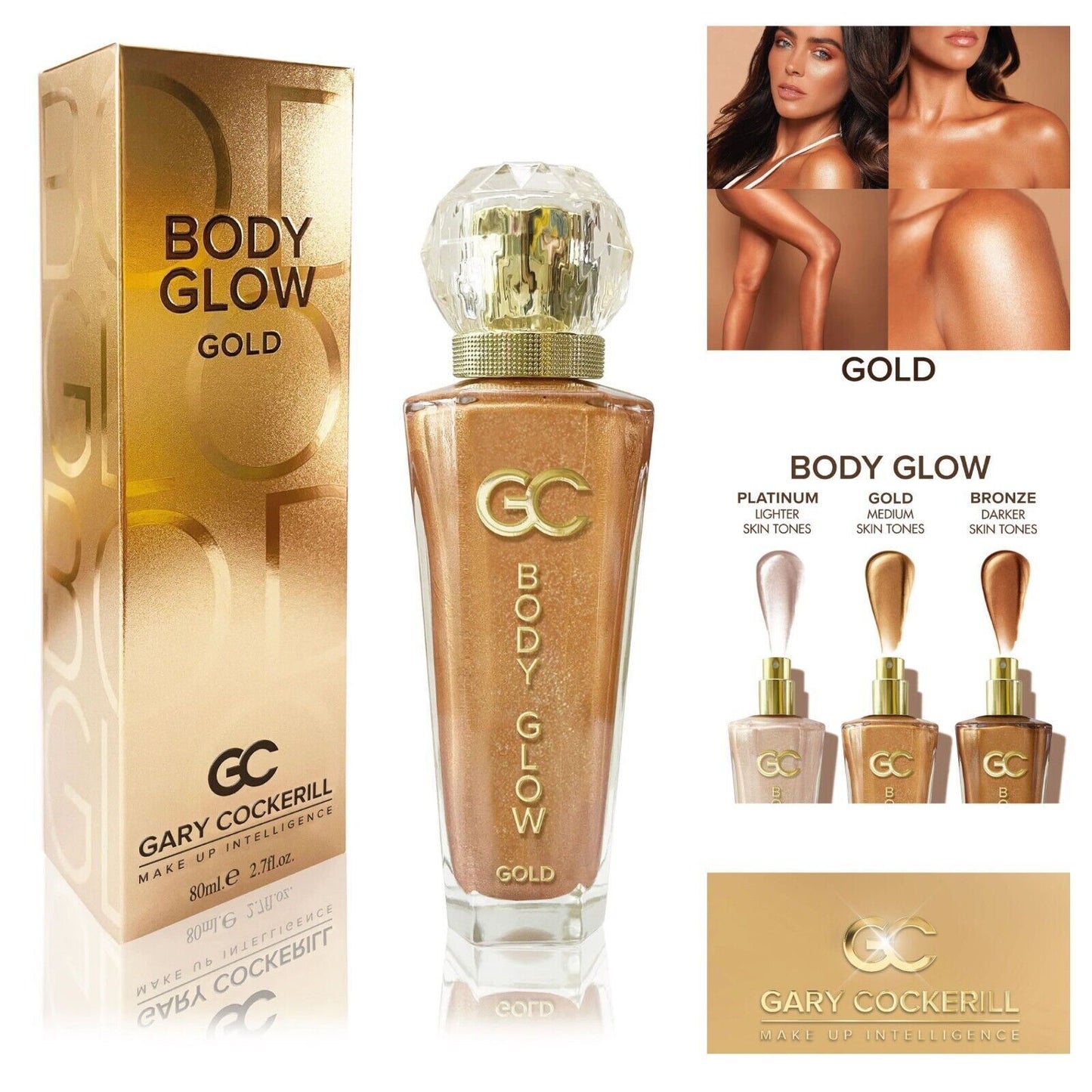 Body Glow Glowing Skin All Year Round Gary Cockerill Platinum Gold Bronze 80ml