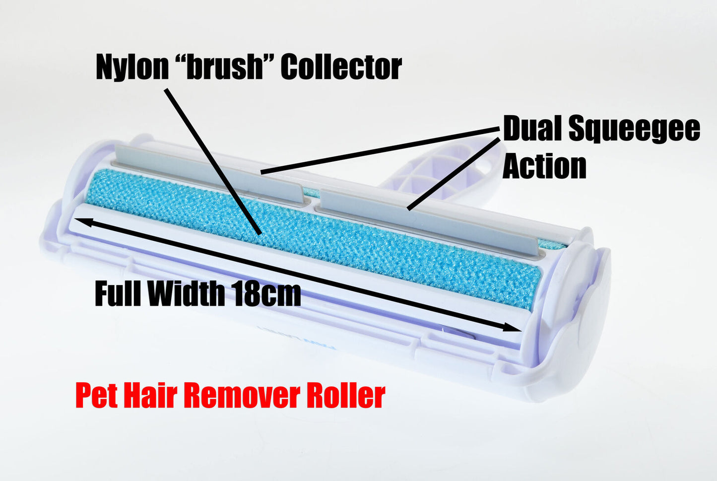 Pet Hair Removal Roller Double Squeegee Reuseable Easy Empty Dogs Cats Carpets