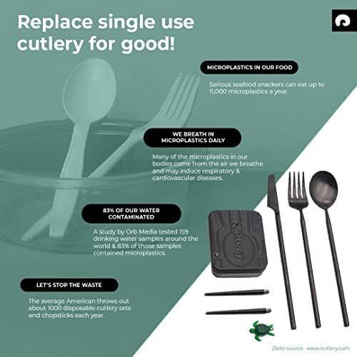 Cutlery Set Travel Camping Outdoor Reuseable Stainless Steel Compact Outlery