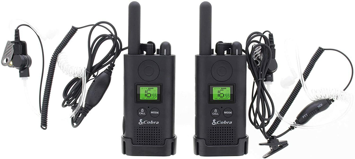 Cobra PU500 Pro Business Walkie Talkie Radio 8km Range Long Runtime 2 Pack Black