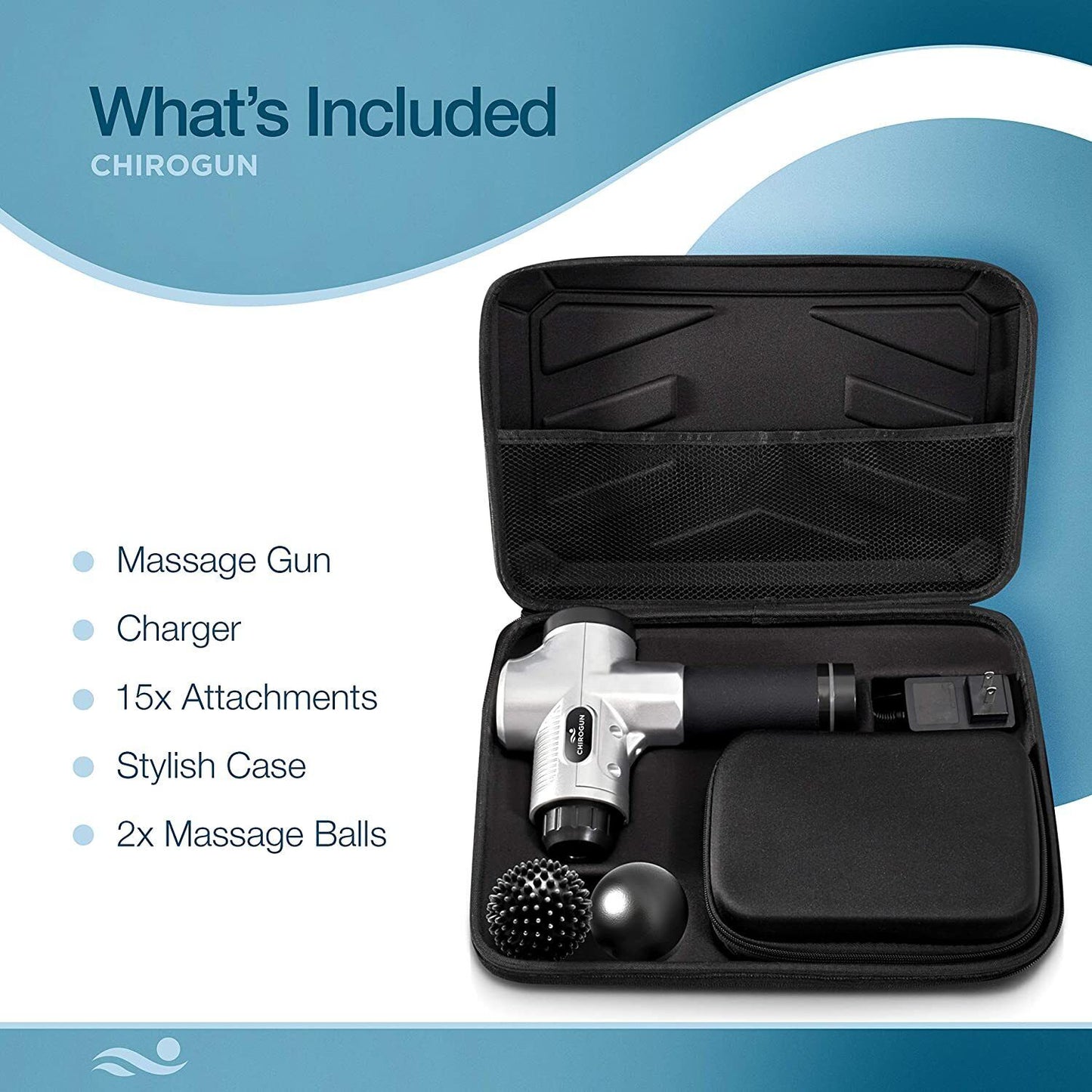 Percussion Massage Gun Wireless Therapy 30 Speeds 15 Heads Deep Tissue Muscle