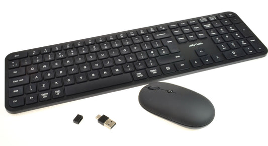 2.4GHz Wireless Keyboard & Mouse USB-C UK Layout Washable Silicone Jelly Comb