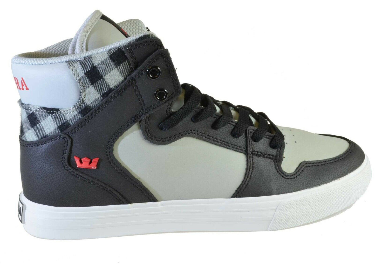 Supra Vaider Mid Top Skater White Grey Green Navy Black Mens Trainers Shoes