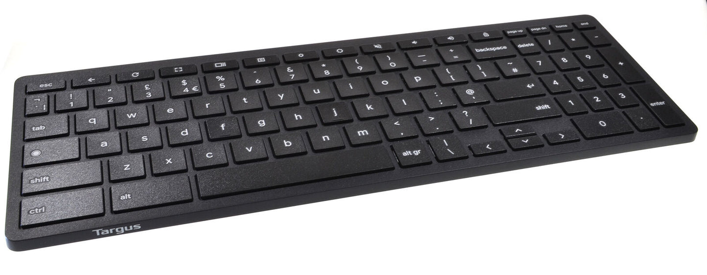 Bluetooth 5.1 Compact Slimline Keyboard Chrome Windows IOS Android Mac UK Layout