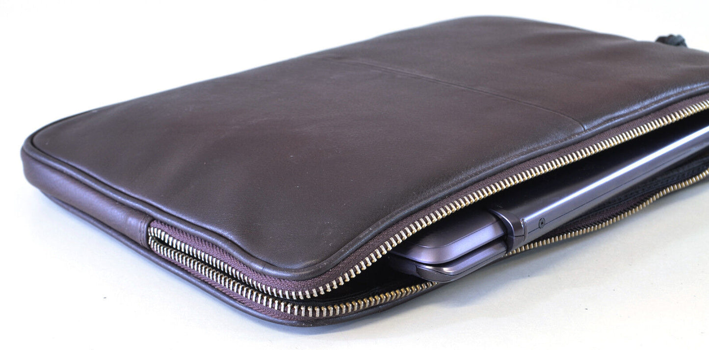 DBramante 1928 Genuine Leather Zippered Case Brown 11" MacBook Notebook Tablet