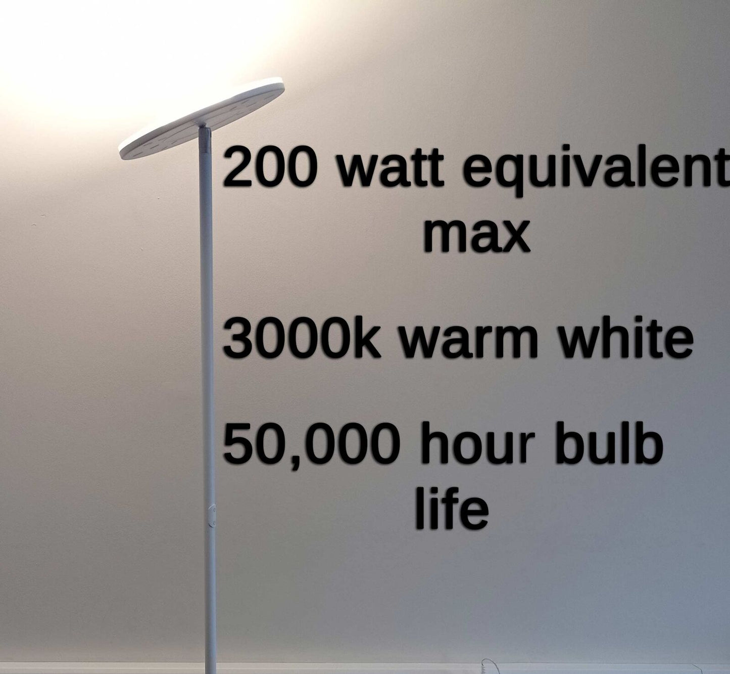 LED Floor Standing 30 Watt Dimmable Uplighter Warm White Wall Washer  Black