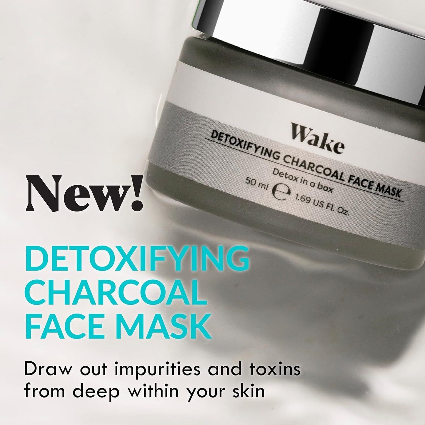 Charcoal Face Mask Detoxifying  Wake Skincare 50ml All Skin Types