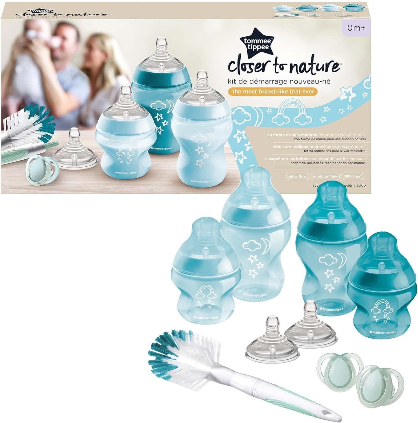 Tommee Tippee Closer To Nature Newborn Starter Set Blue Anti Colic