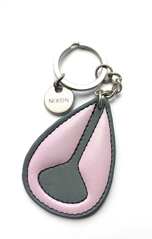 Nixon Faded Soft Grey Key Fob Ring Logo