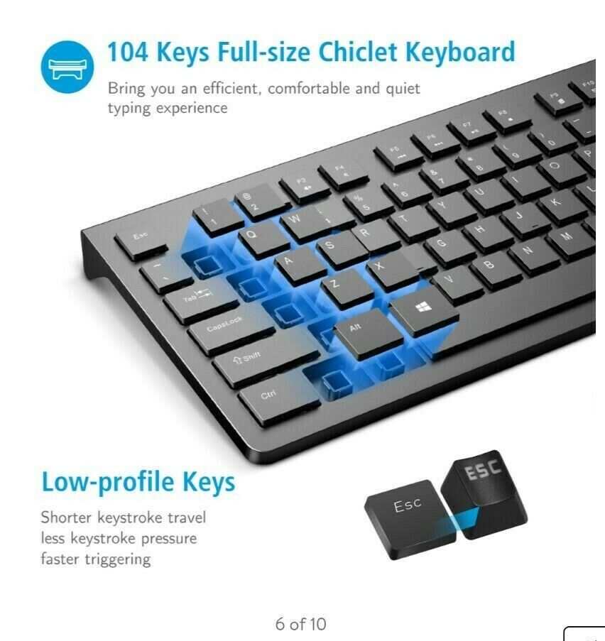 Keyboard UK Layout Compact Quiet Low Profile Chiclet Keys Spill Resist