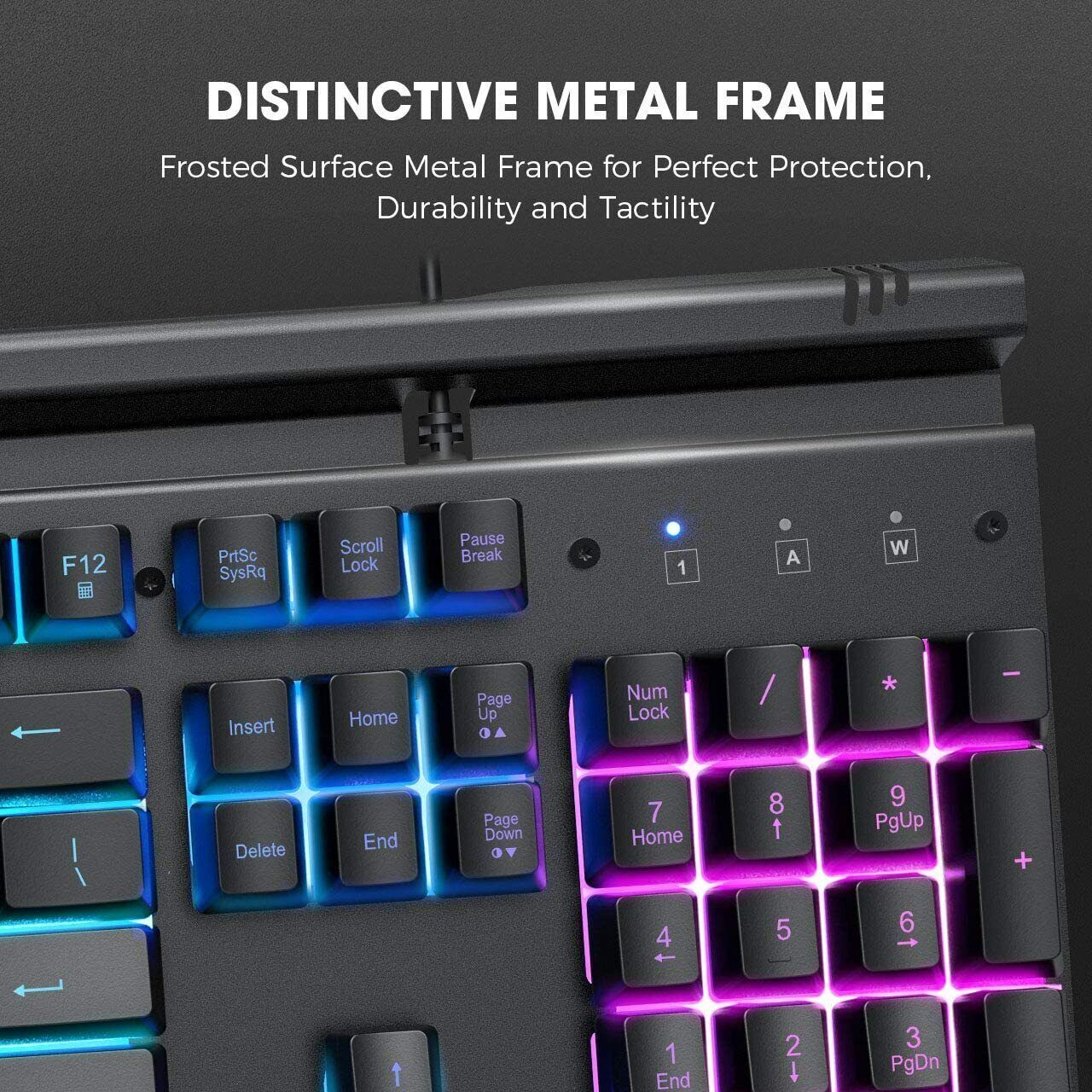  Metal RGB Illuminated Backlit Gaming Keyboard NKey Rollover UK Layout