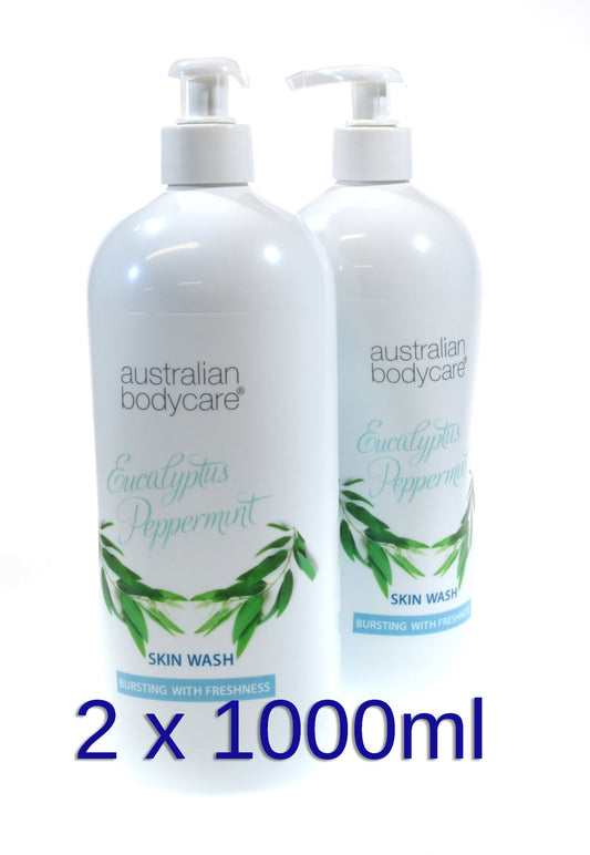 Australian Bodycare Eucalyptus and Peppermint Skin Body Wash  2 x  1000ml Bottle