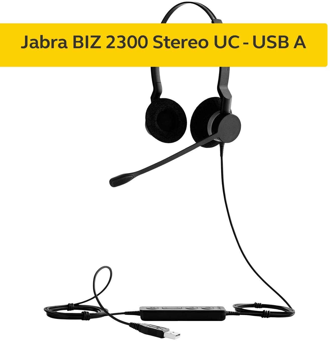 Jabra BIZ 2300 USB UC Duo Stereo Binaural Head-Band Black Headset