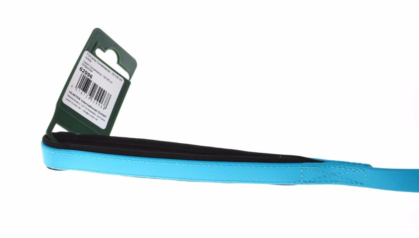 Hunter Convenience Dog Lead Leash Neon Turquoise 120cm Neoprene