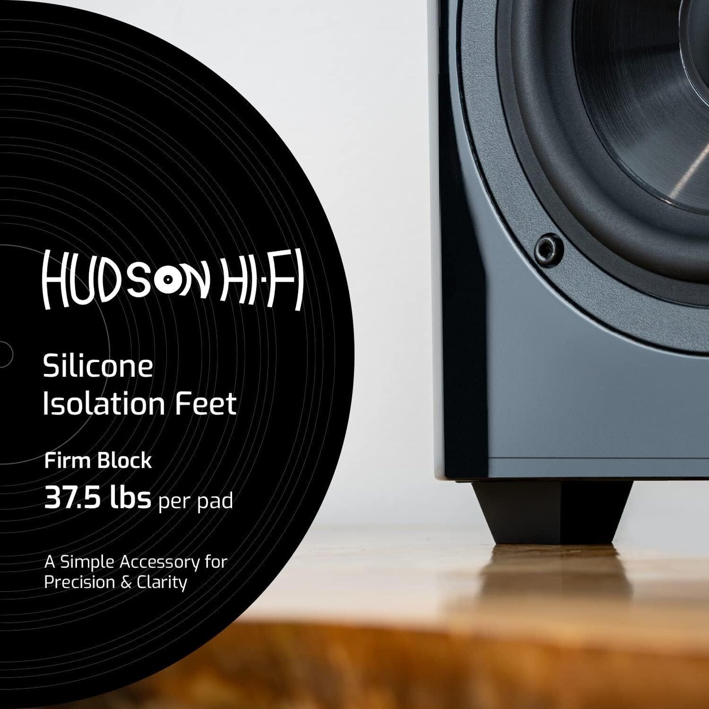 Hudson Hi-Fi Acoustic Isolation Feet 4 Pack Firm or Soft Speakers Turntable Amp