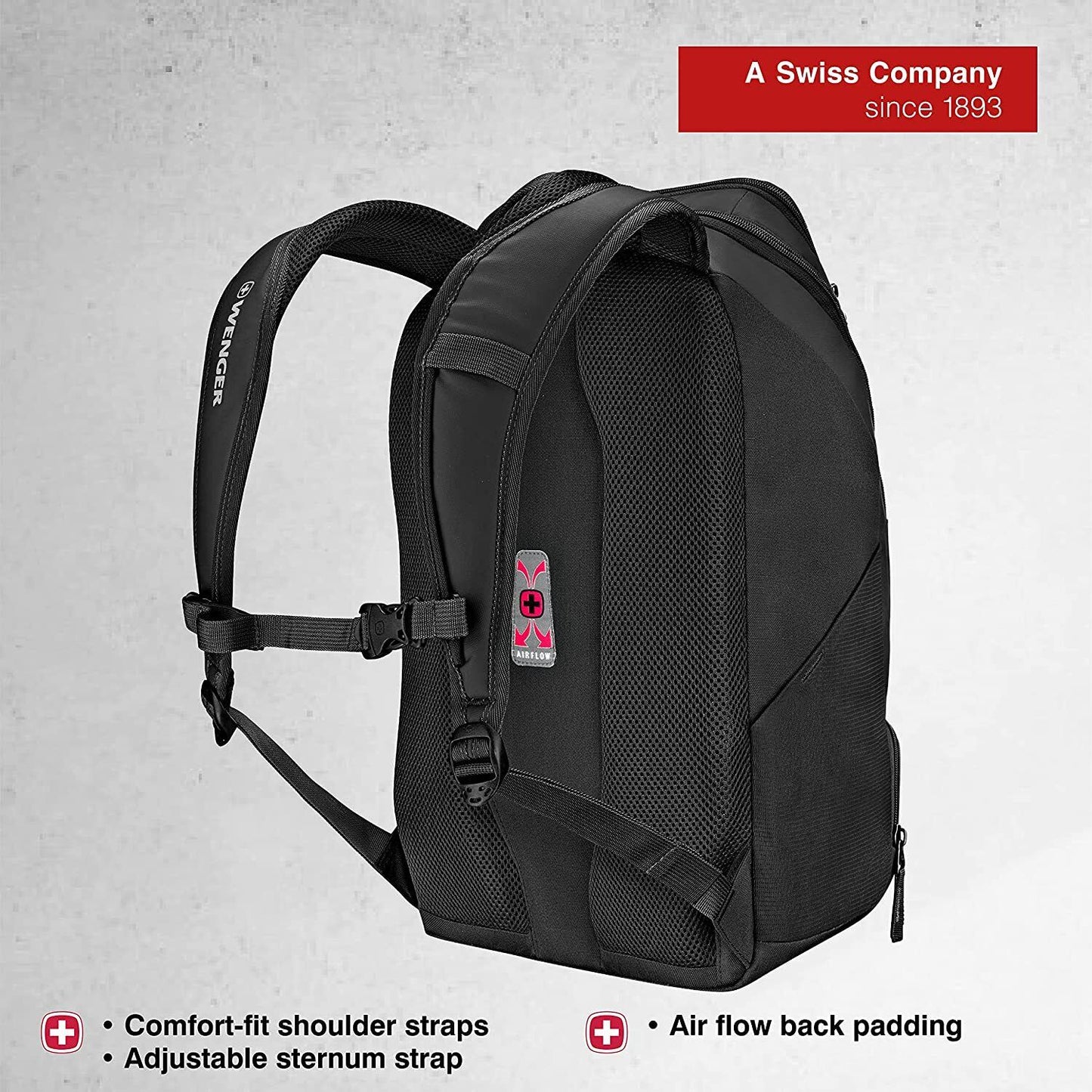 Wenger XC Wynd Backpack Rucksack 16" Laptop Case Headphone Pocket 28L Black