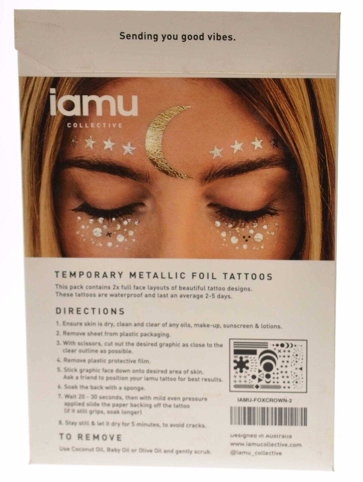 Iamu Collective Crown Metallic Waterproof Flash Tattoos Wrist Ankle 2 Designs