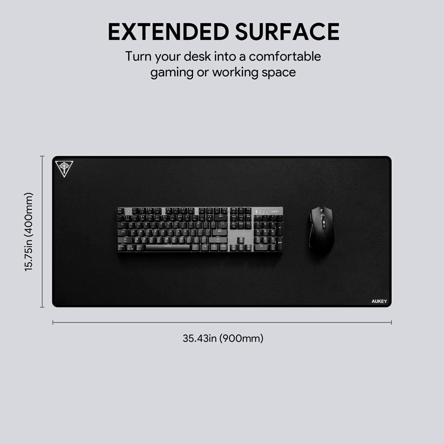 Desk Mat Gaming Surface XXL Mouse Mat Aukey KM-P3 900mm x 400mm Non Slip Smooth