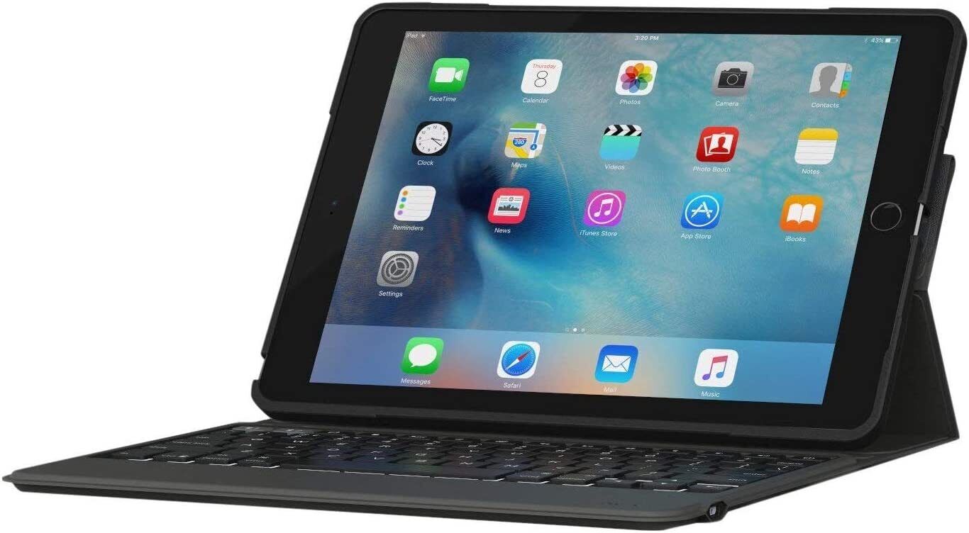 Zagg Rugged Protection iPad 9.7 Backlit Keyboard Bluetooth Stand Case Multi Pair