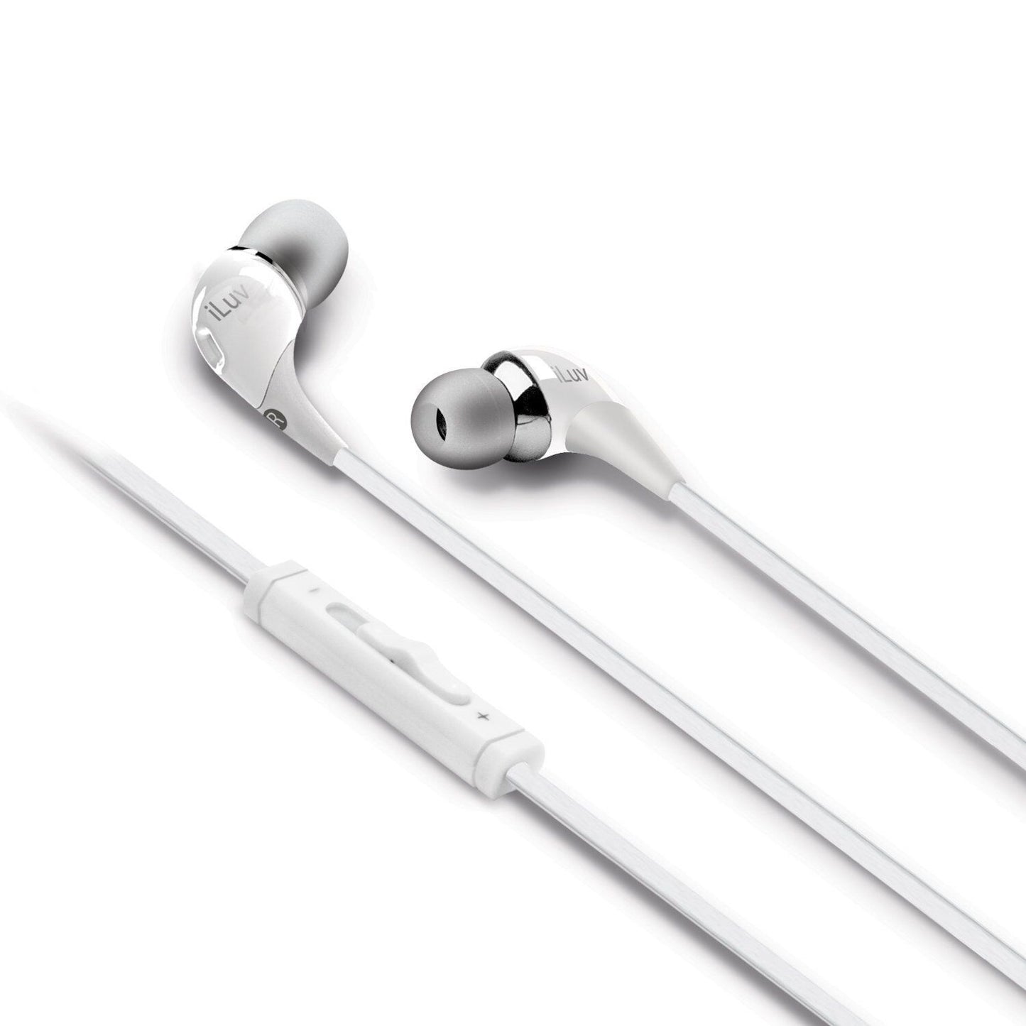 iLuv Rock On White Earphones Buds With In Line Volume Control IEP506WHT