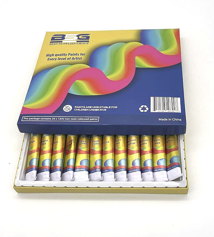 BSG Acrylic Paints 96 x 12ml High Quality Artist 24 Different Colours