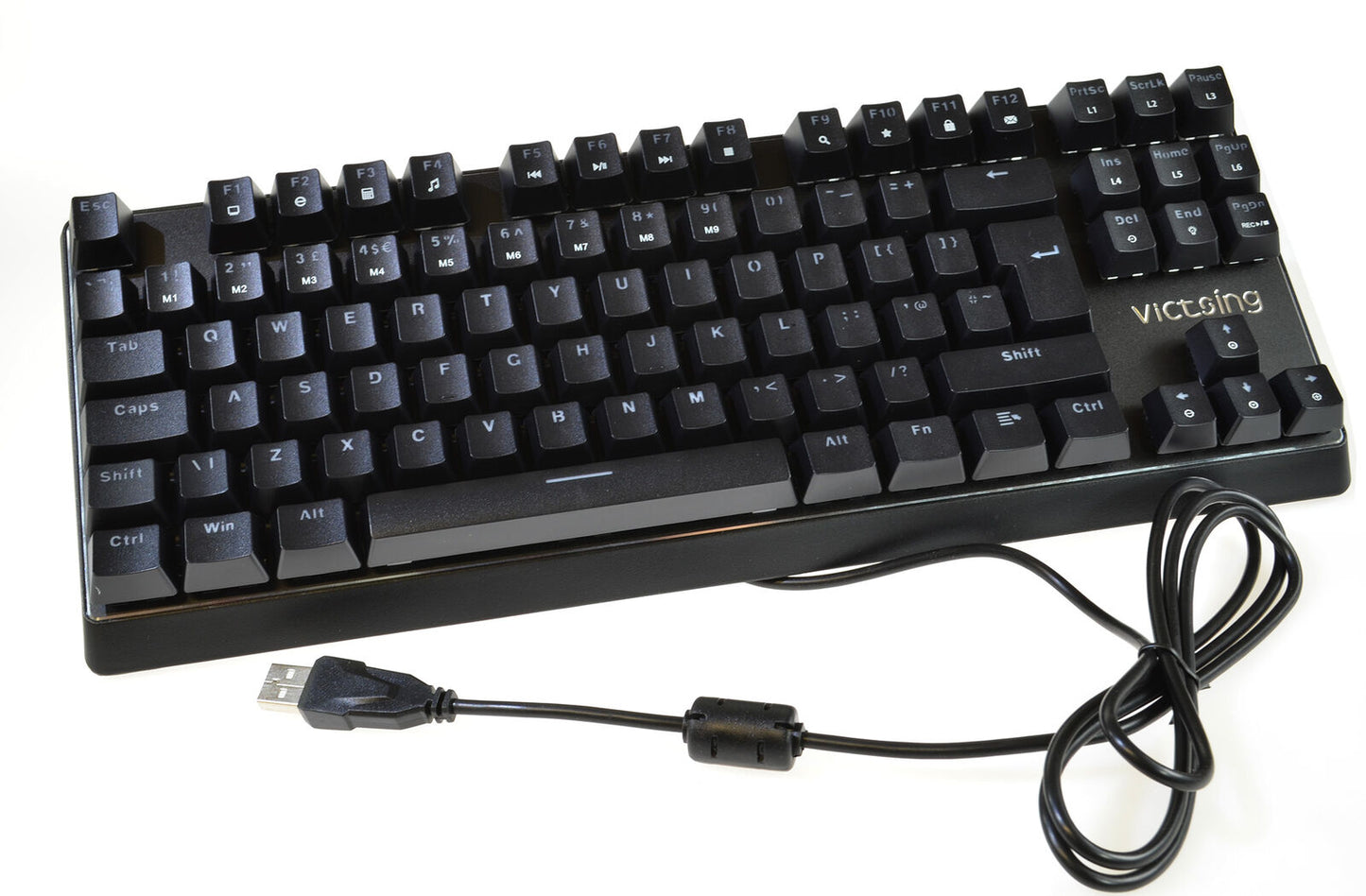 Mechanical Keyboard Wired Backlit Clicky Switches UK Layout Victsing PC320A