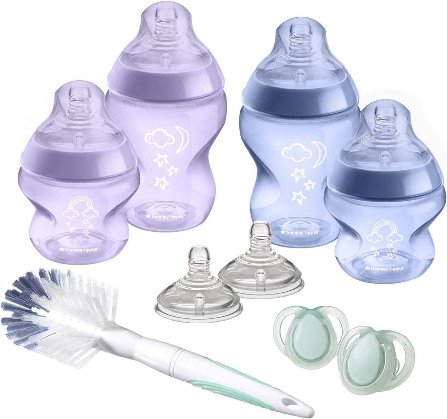 Tommee Tippee Closer To Nature Newborn Starter Set Purple/Blue Anti Colic