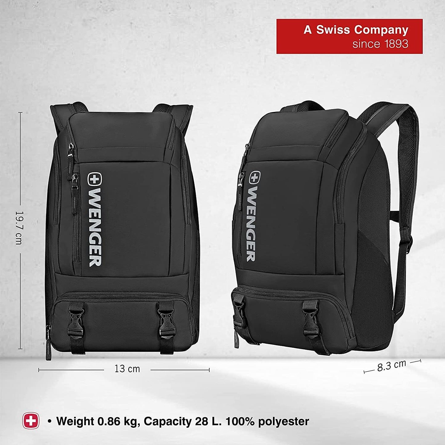 Wenger XC Wynd Backpack Rucksack 16" Laptop Case Headphone Pocket 28L Black