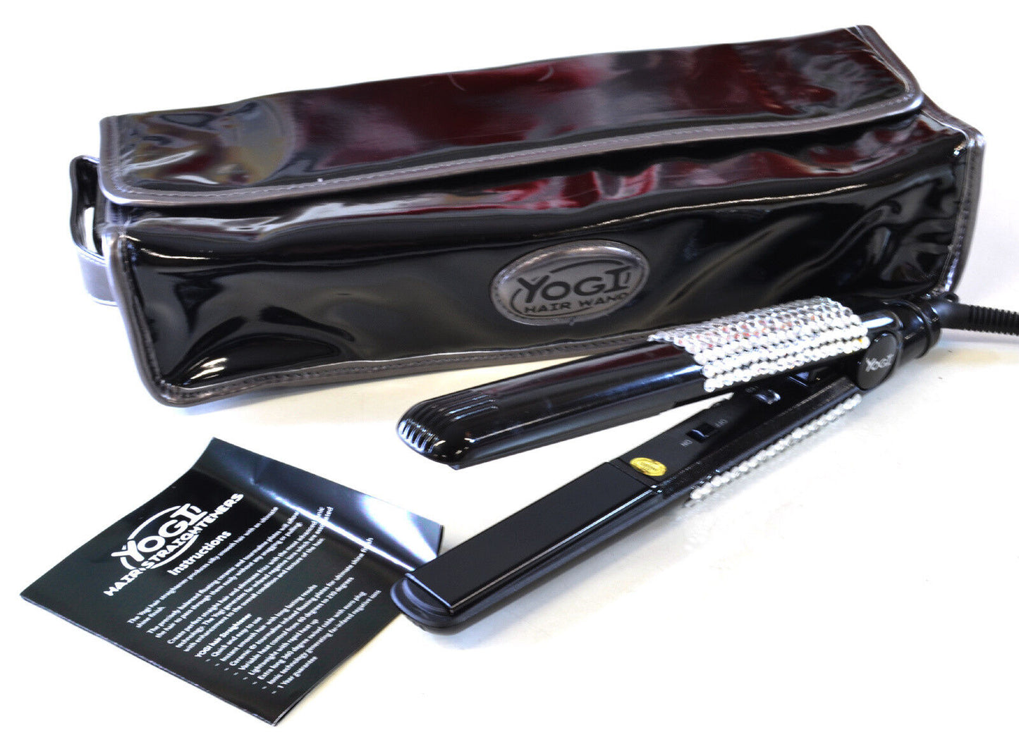 YOGI CRYSTAL ENCRUSTED BLACK HAIR STRAIGHTENER DELUXE STORAGE CASE