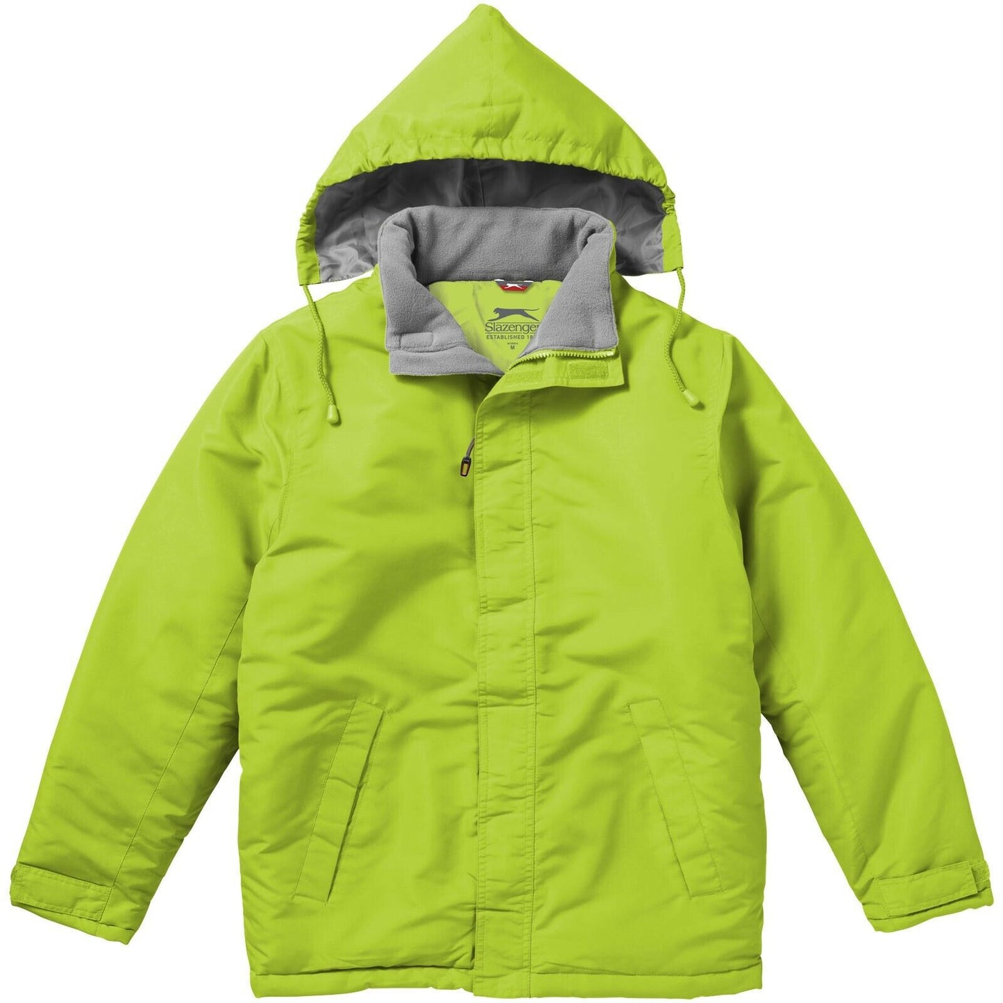 Slazenger Apple Green Warm Padded Jacket Foldaway Hood Adjustable Cuff 5 Sizes