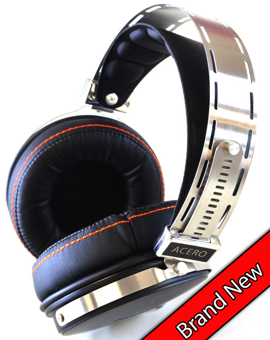 Rock Jaw Acero Over Ear Steel & Ebony Headphones Closed Back Noise Isolating