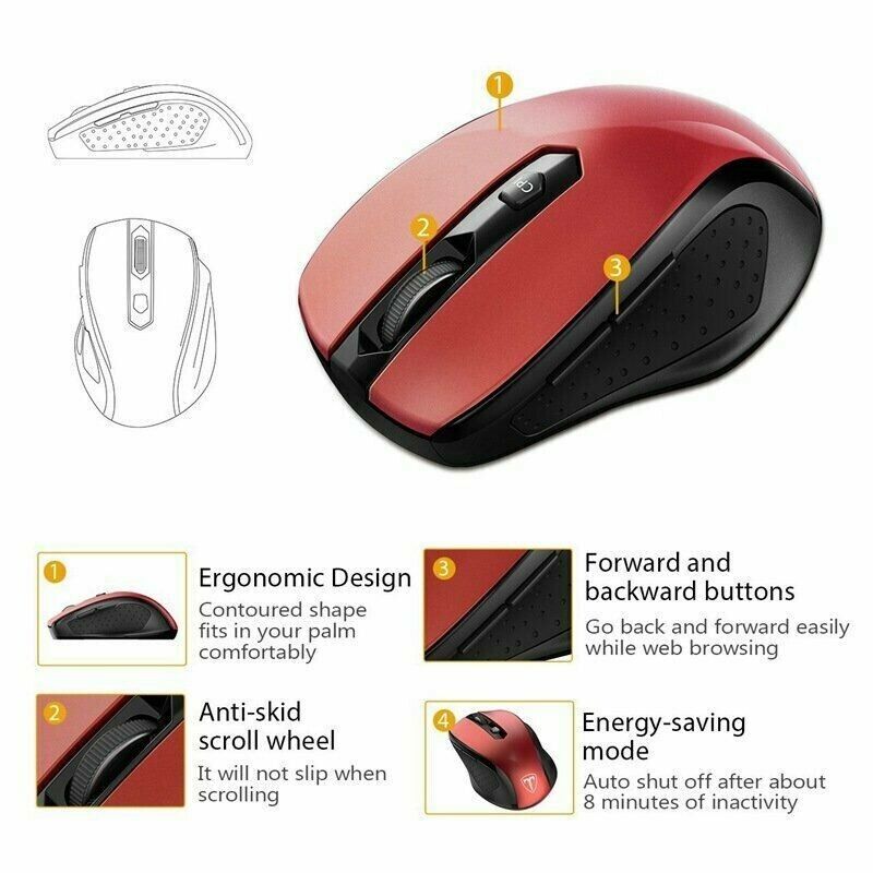 Wireless 2.4GHz Mouse 15m Range Compact Size Travel Portable Victsing D-09