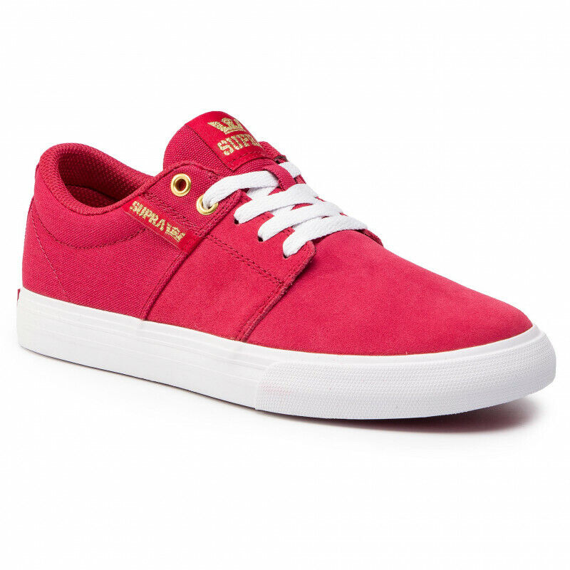 Supra Stacks Vulc II 2 Red Navy Slate White Mens Skate Shoes Trainers