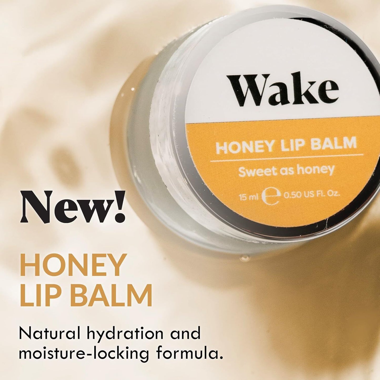 Honey Lip Balm Natural Bees Wax Coconut Avocado Wake Skincare 15ml