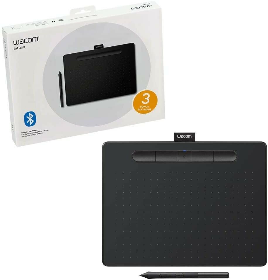 Wacom Intuos GraphicsTablet Small Medium Wired Bluetooth Wacom Refurbished