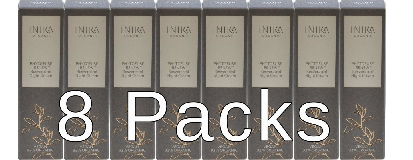 Inika Phytofuse Renew Resveratrol Night Cream 8 x 10ml Packs Total 80ml Product