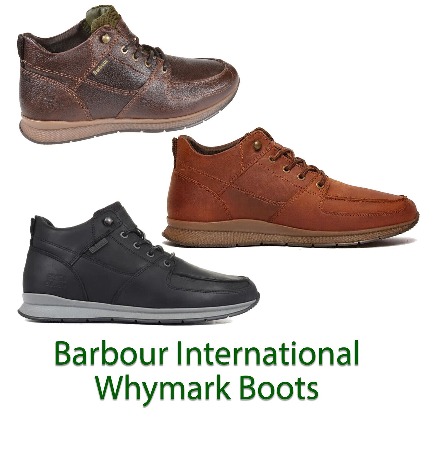 Barbour International Whymark Chukka Ankle Boots Lace Up Leather Walking Shoes