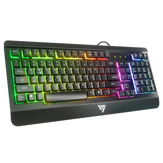 Silent Illuminated Keyboard Backlit UK Layout N-Key Rollover Gaming Wired