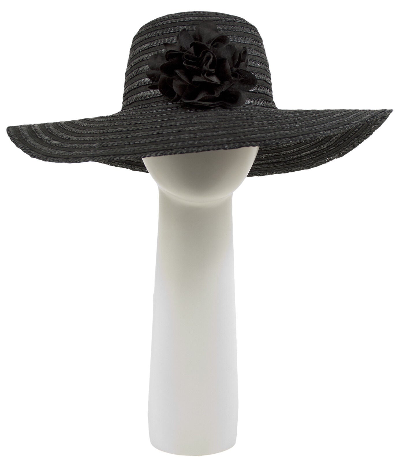 Pia Rossini Wide Brimmed Rafaella Sun/Formal Hat Rosette Black