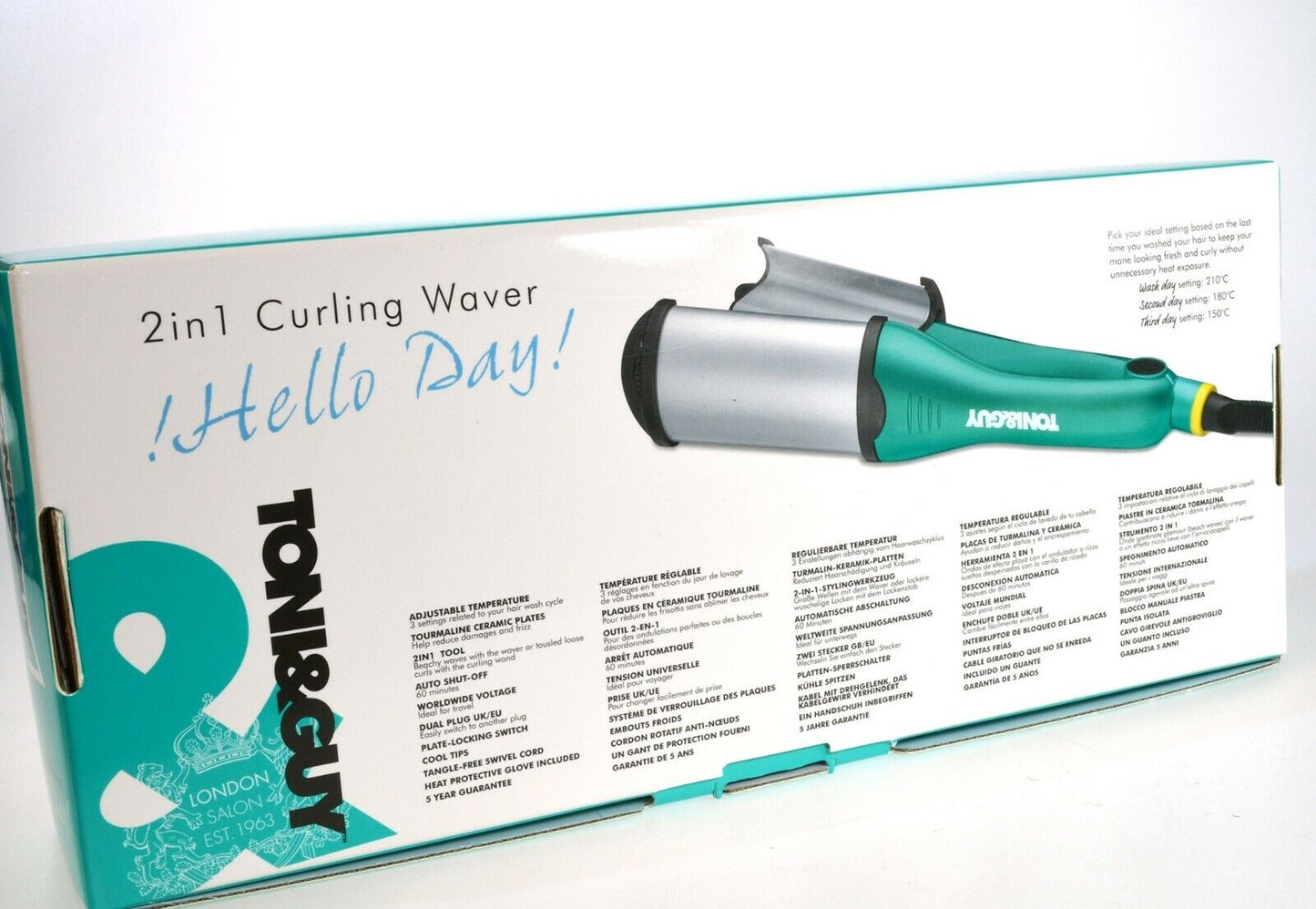 Toni & Guy 2 in 1 Curling Waver TGIR1936UKE Curling Iron Wand Waves Curls