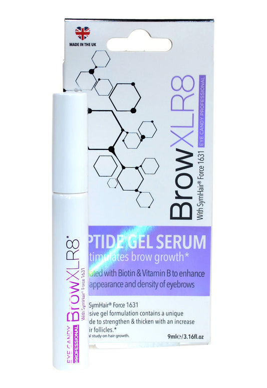 Brow Growth Serum XLR8 Rapid Peptide Gel Biotin Eye Candy UK Manufacture 9ml