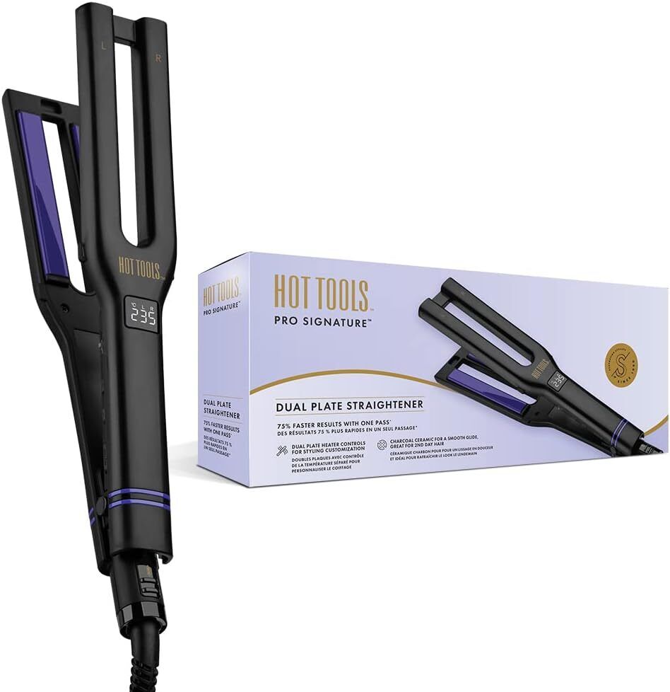 Dual Plate Hair Straightener Styler Waver Digital Hot Tools Pro Signature